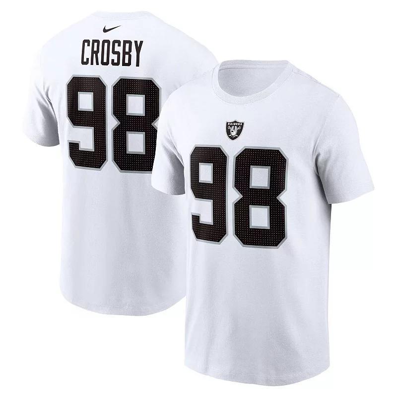 Mens Nike Maxx Crosby White Las Vegas Raiders Player Name and Number T-shirt Product Image