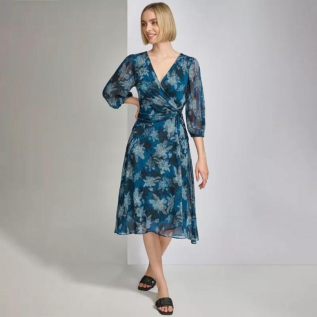 Womens Harper Rose Balloon Sleeve Faux Wrap Dress Product Image