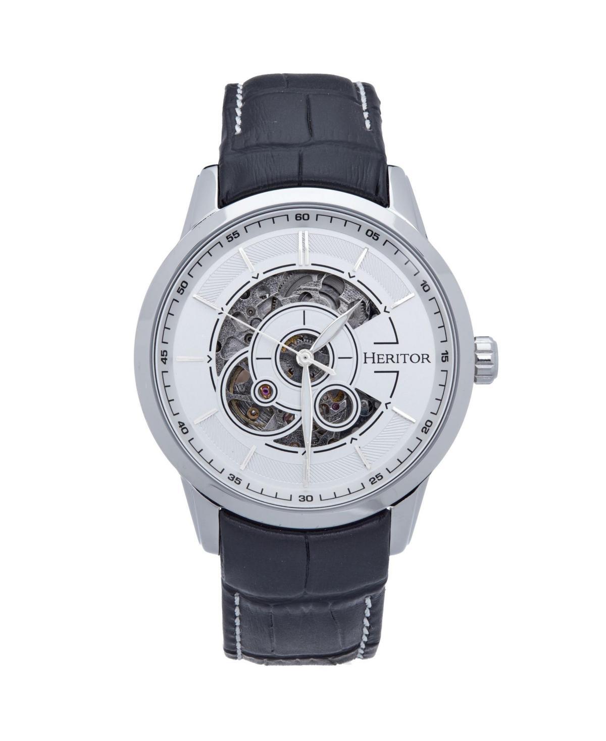 Men's Heritor Automatic Davies Semi-Skeleton Leather-Band Watch, 0 Product Image