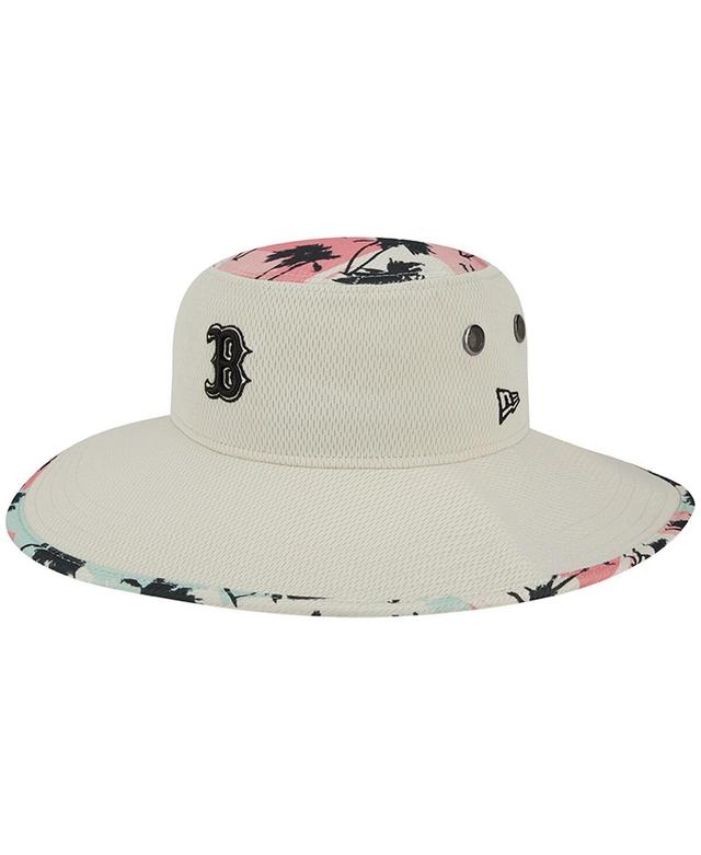 Mens New Era Natural Boston Red Sox Retro Beachin Bucket Hat Product Image