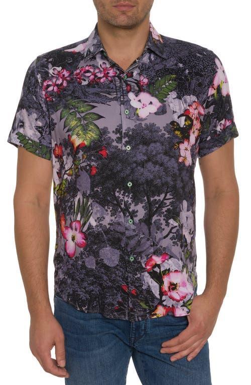 Robert Graham Langham Floral Short Sleeve Button-Up Shirt Product Image