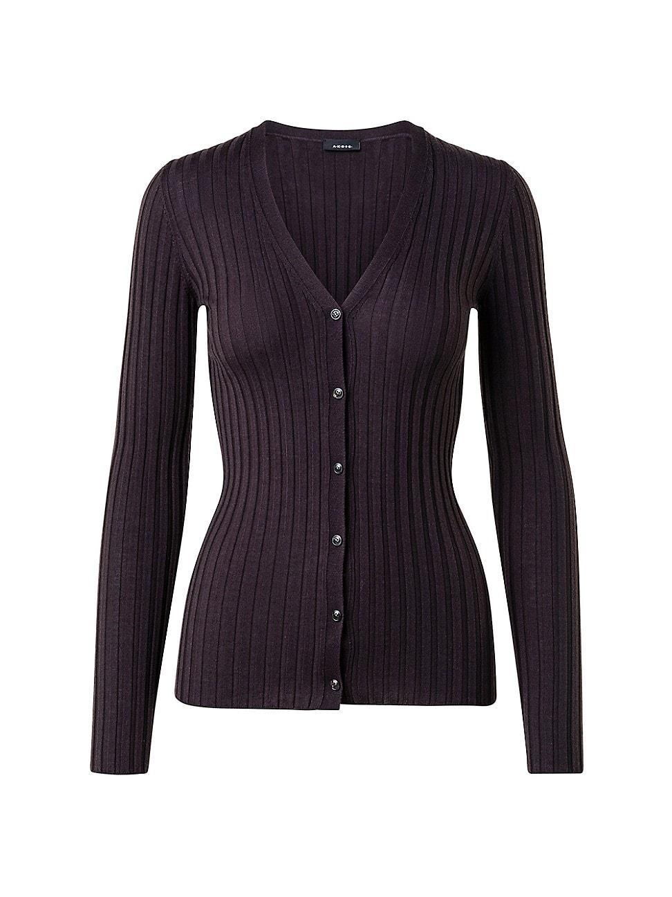 Akris Virgin Wool & Silk Rib Cardigan Product Image