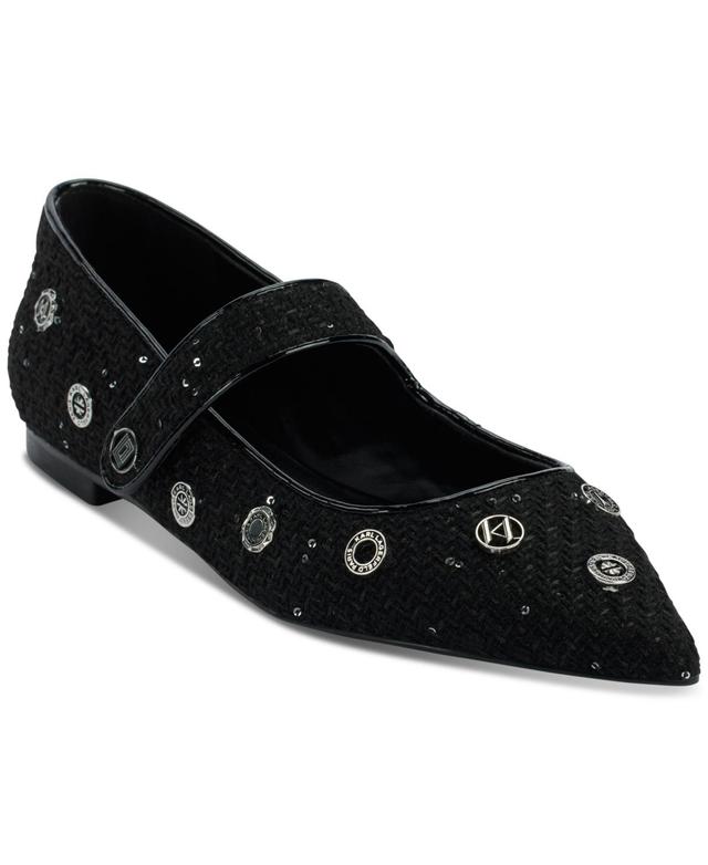 Karl Lagerfeld Paris Womens Vicci Embellished Mary Jane Flats Product Image