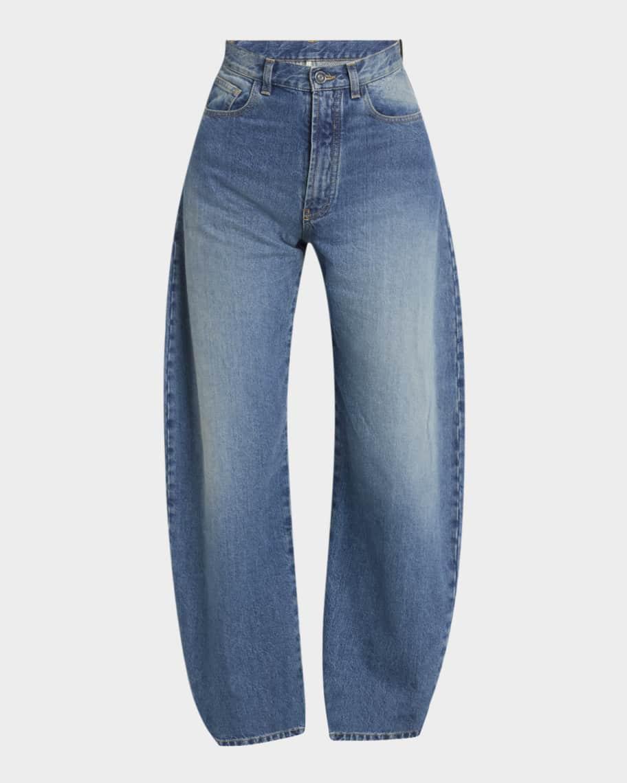 Mid-Rise Wide-Leg Barrel Jeans product image