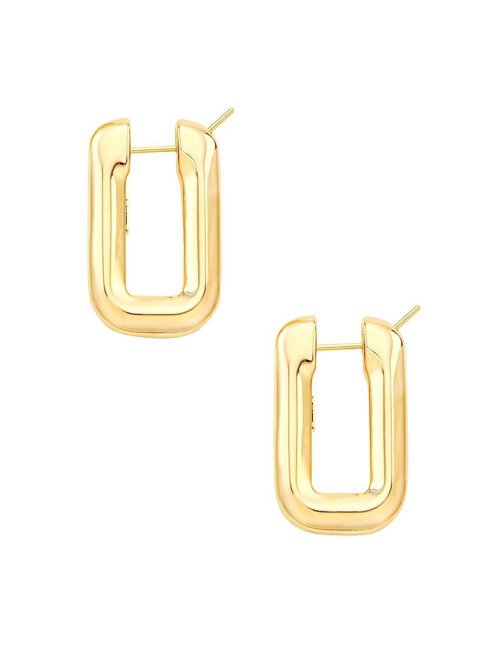 Womens 14K Yellow Gold Rectangular Hoop Earrings Product Image