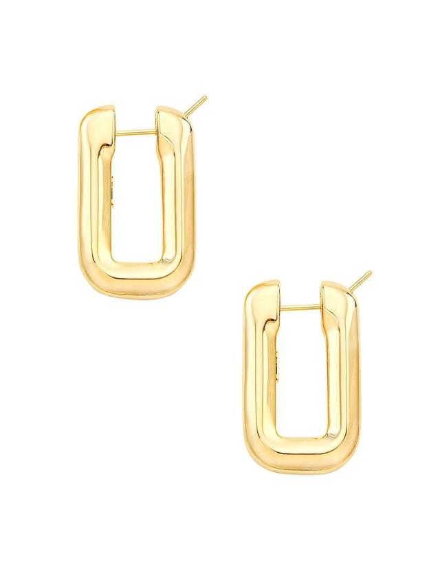 Womens 14K Yellow Gold Rectangular Hoop Earrings Product Image