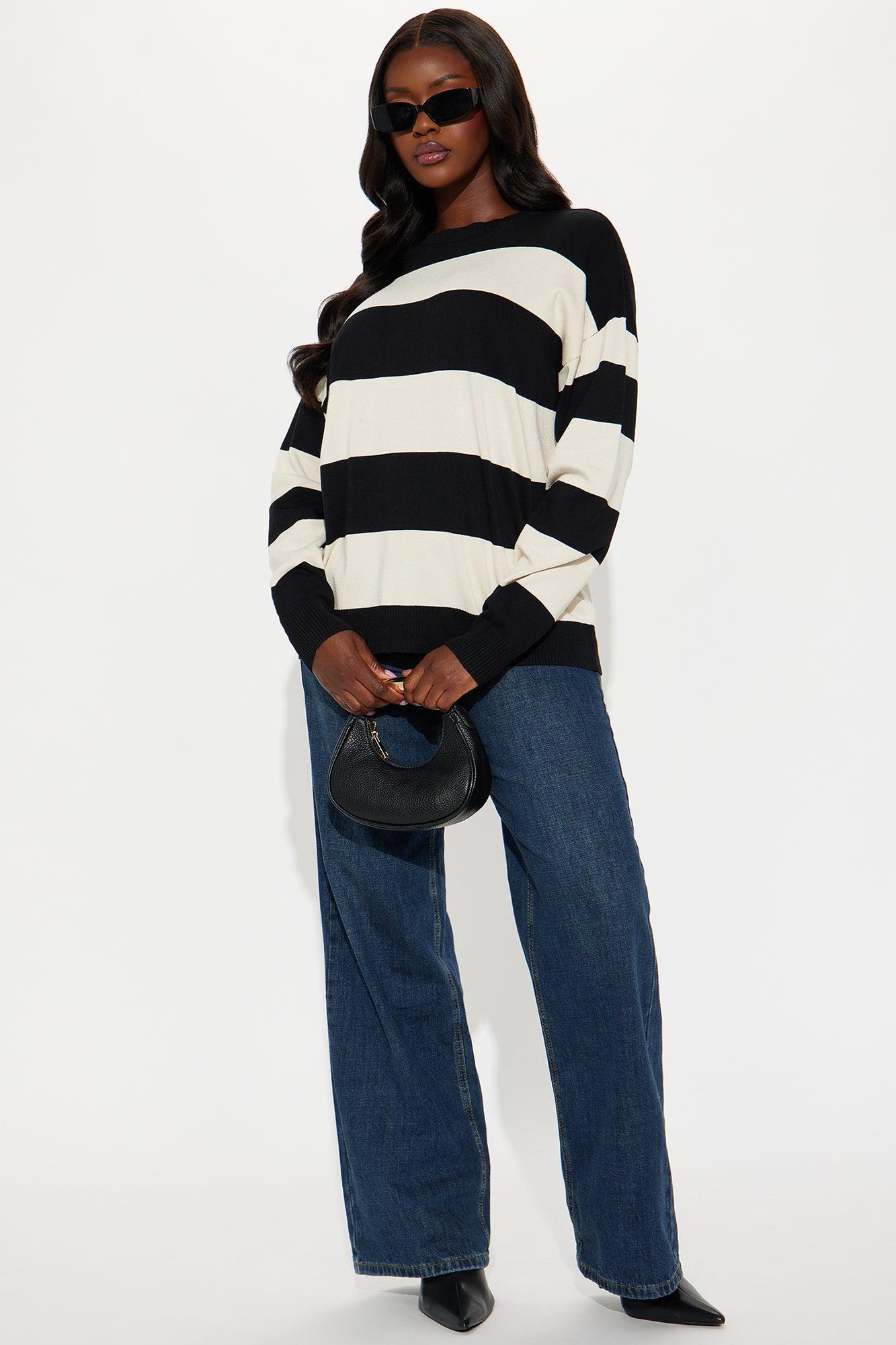 Lozzy Striped Sweater - Black/combo Product Image