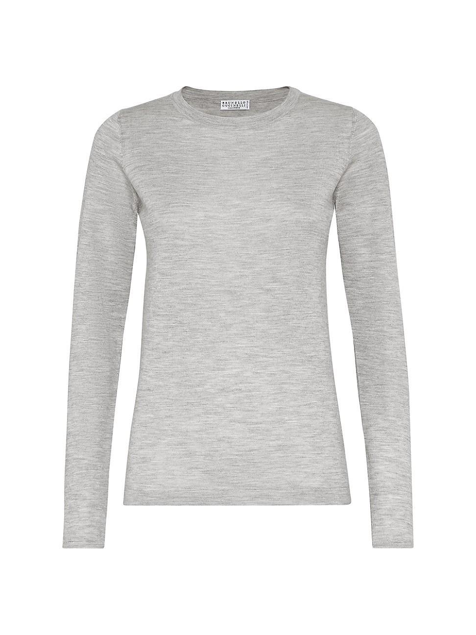 Womens Cashmere and Silk Lightweight Sweater Product Image