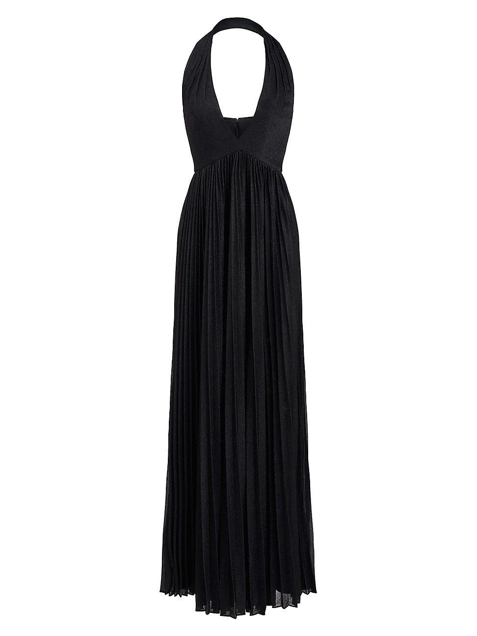 Womens Tiffany Pleated Halter Gown Product Image