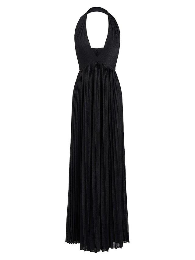 Womens Tiffany Pleated Halter Gown Product Image