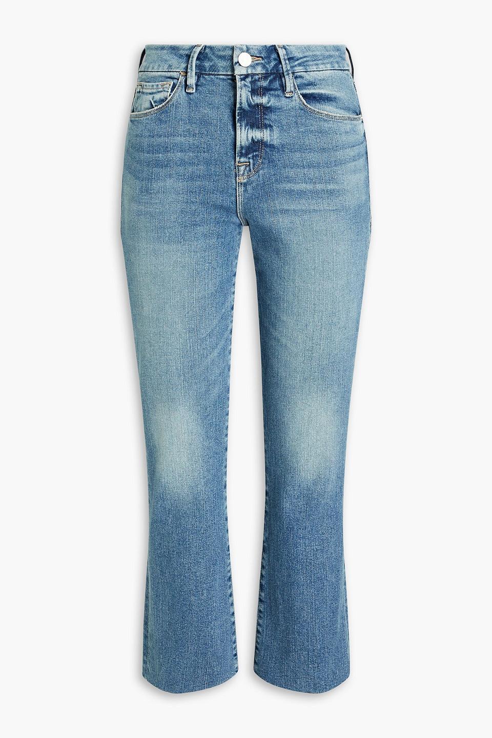 Le Crop Mini Boot Cropped High-rise Bootcut Jeans In Light Denim Product Image