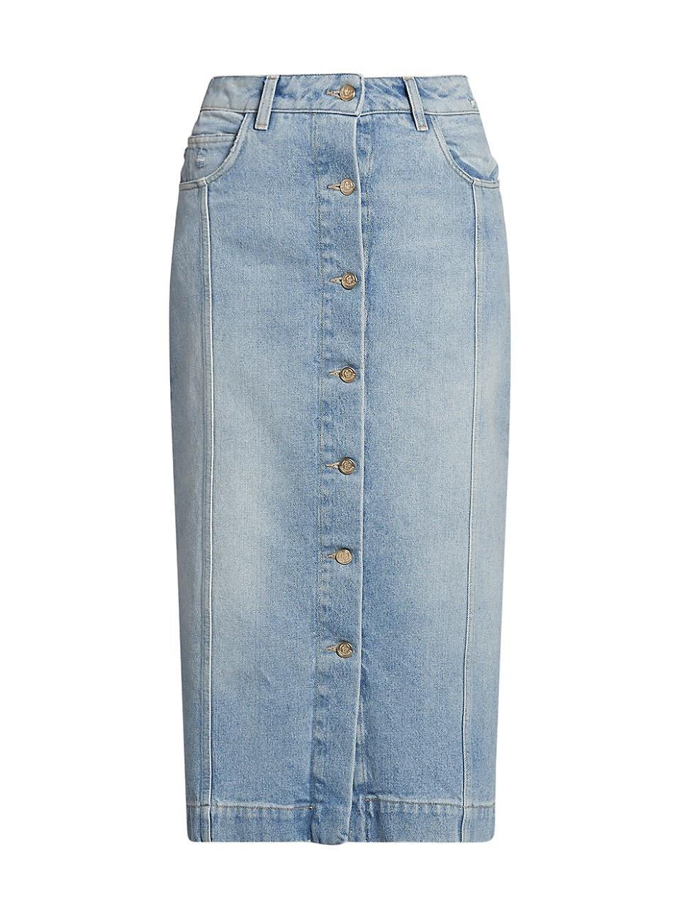 Moncler Cotton Denim Midi Skirt Product Image