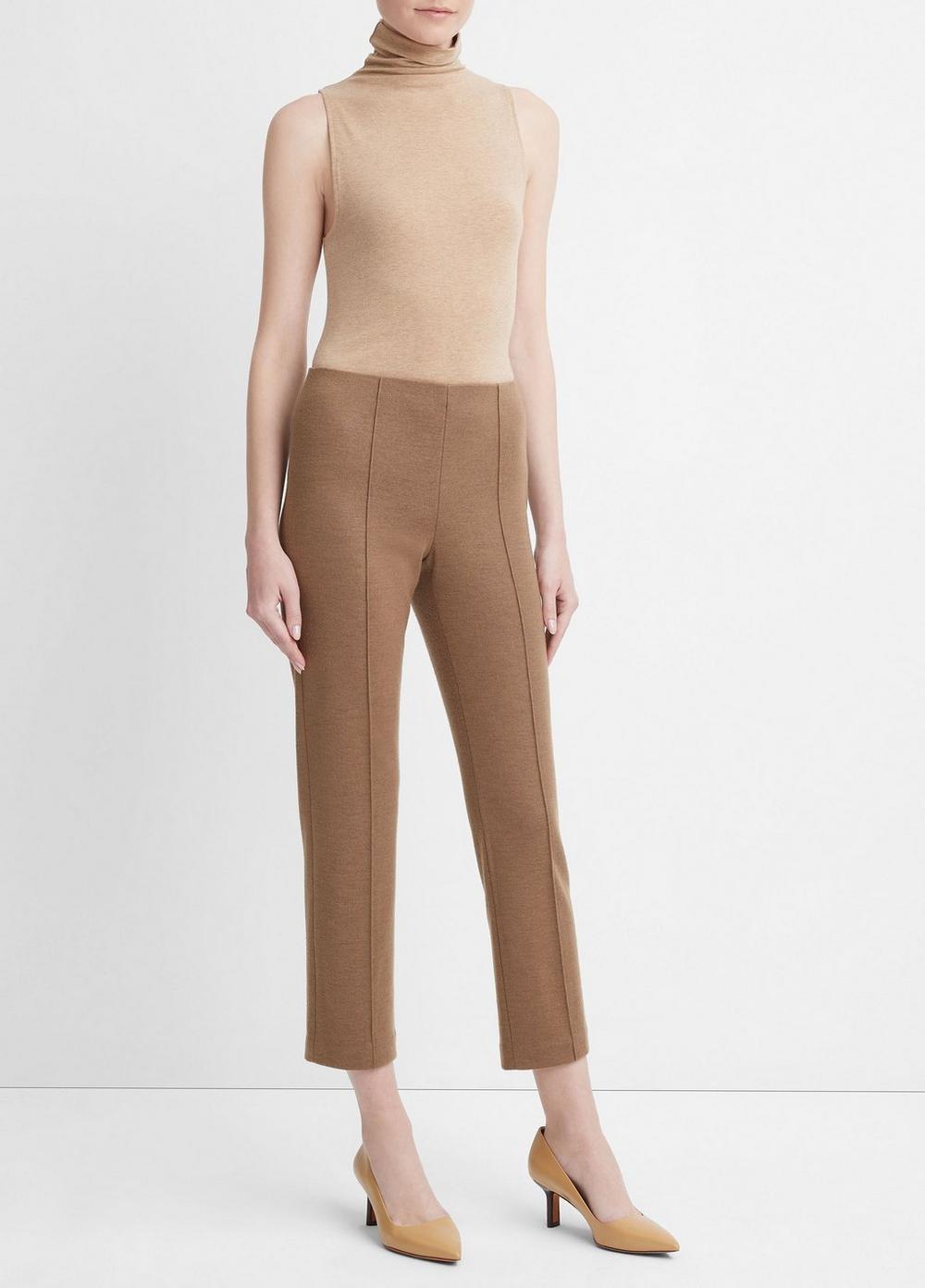 Cozy Wool-Blend Mid-Rise Stitch-Front Pant Product Image