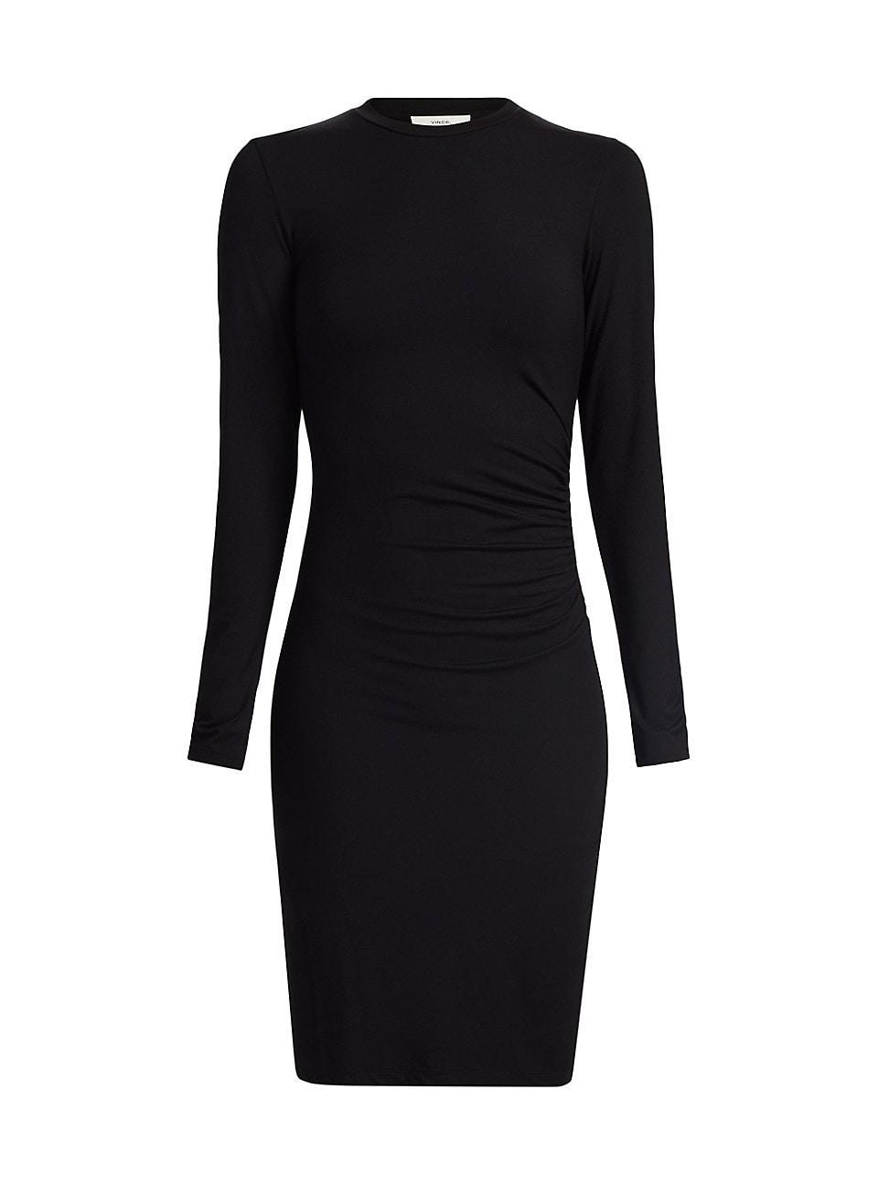 Womens Draped Crewneck Dress Product Image