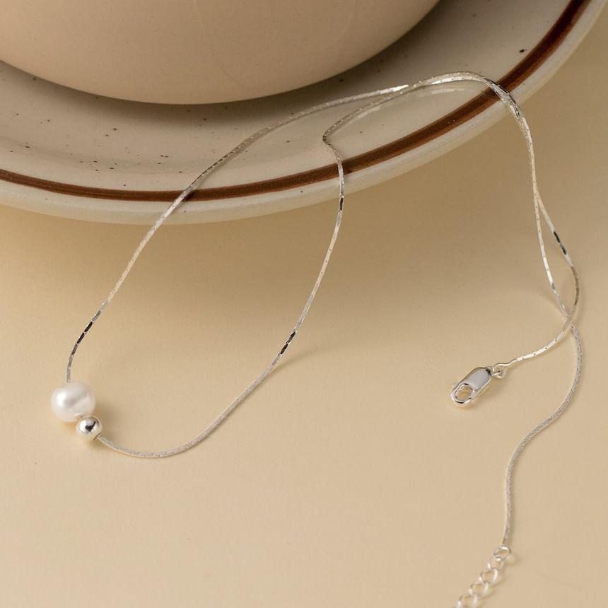 S925 Sterling Silver Freshwater Pearl Pendant Necklace Product Image