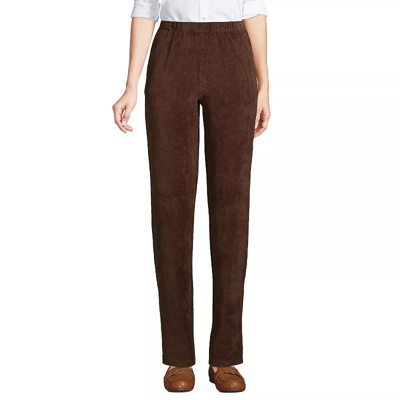 Womens Lands End Sport High Rise Corduroy Pull-On Pants Rich Brown Product Image