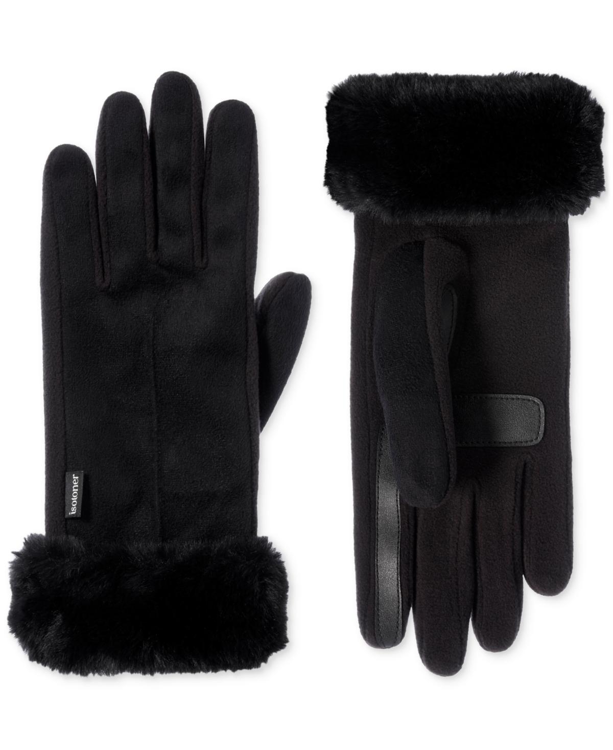 Isotoner Signature Womens Mya smartDRI Faux-Fur Cuff Gloves Product Image