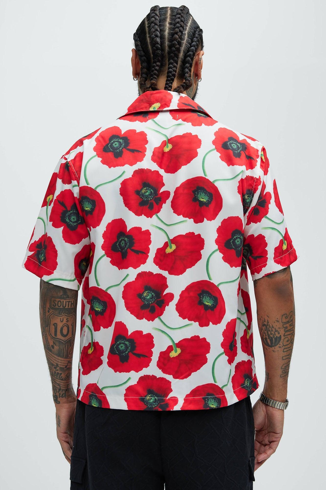 Eddie Floral Shirt - Red/combo Product Image