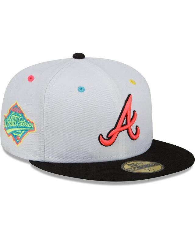 Mens New Era /Black Atlanta Braves 1995 World Series Champions Neon Eye 59FIFTY Fitted Hat Product Image