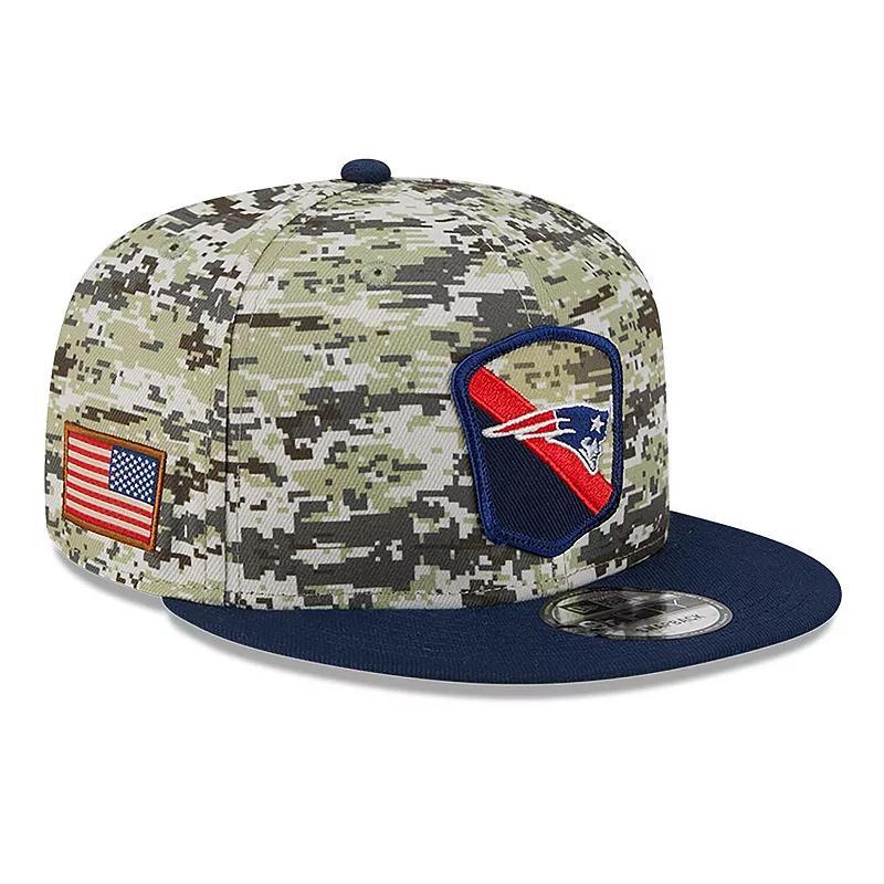 Mens New Era Camo/Navy New England Patriots 2023 Salute To Service 9FIFTY Snapback Hat Product Image