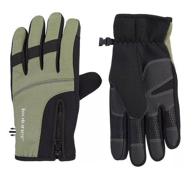 Mens isotoner Water Repellent Neoprene Touchscreen Sport Gloves with Zipper Product Image