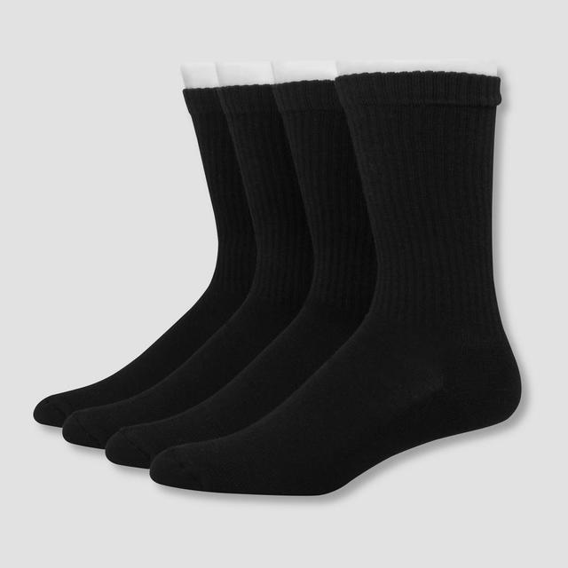 Hanes Premium Mens 4pk Cushion Casual Socks - Black 6-12 Product Image