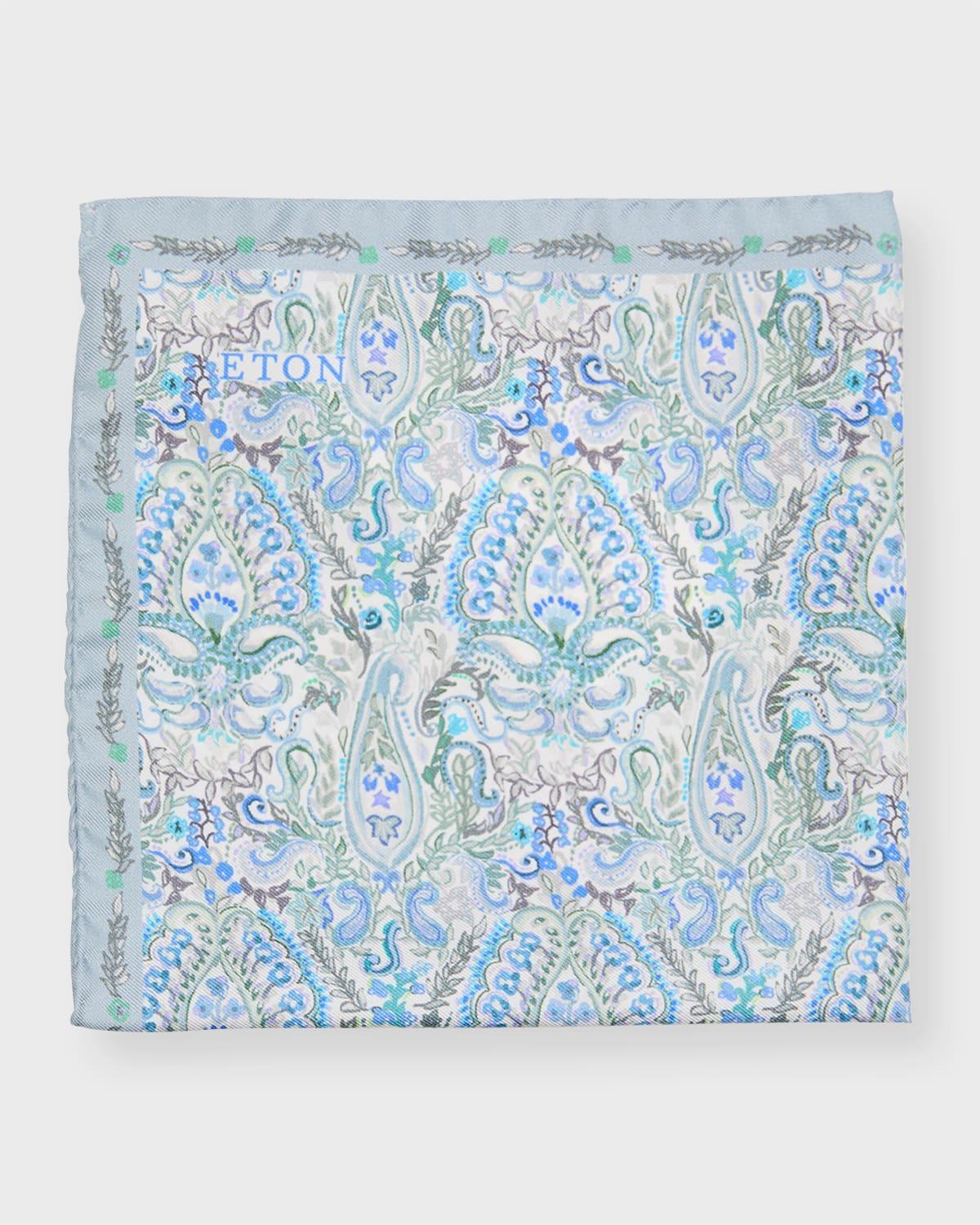 Mens Paisley-Print Silk Pocket Square Product Image