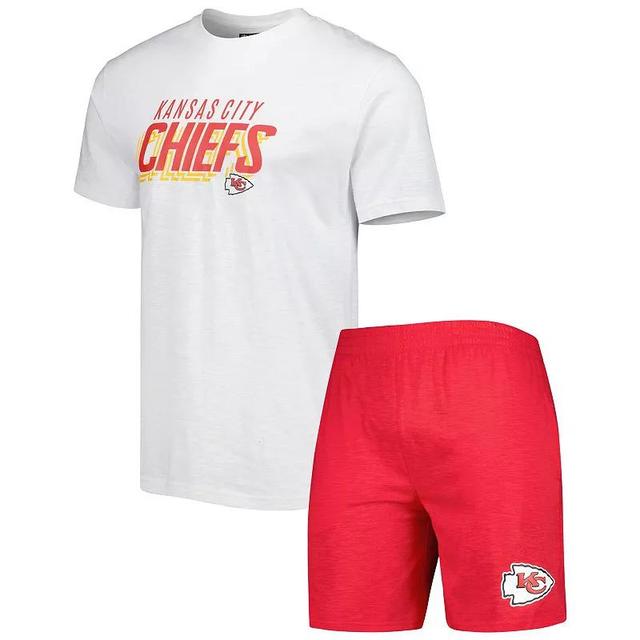 Mens Concepts Sport /White Kansas City Chiefs Downfield T-Shirt & Shorts Sleep Set Product Image