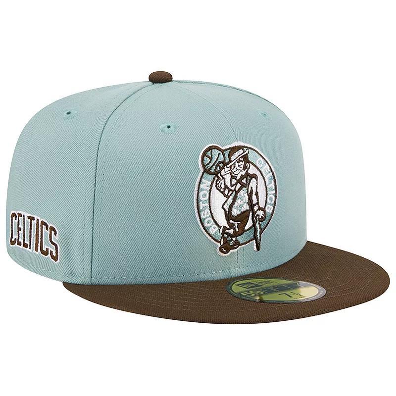 Mens New Era /Brown Boston Celtics Two-Tone 59FIFTY Fitted Hat Product Image