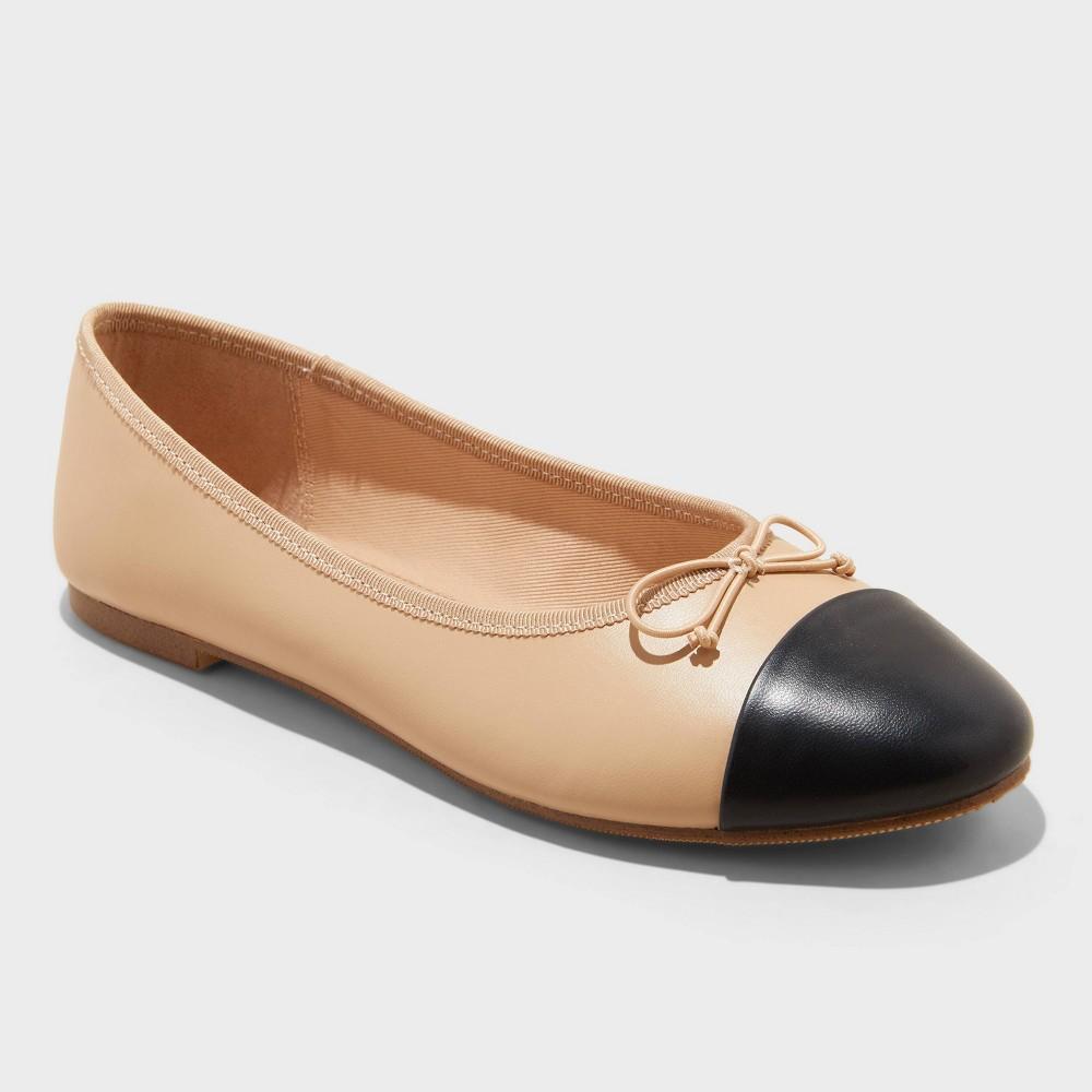 Womens Janie Ballet Flats with Memory Foam Insole - A New Day Tan 6 Product Image