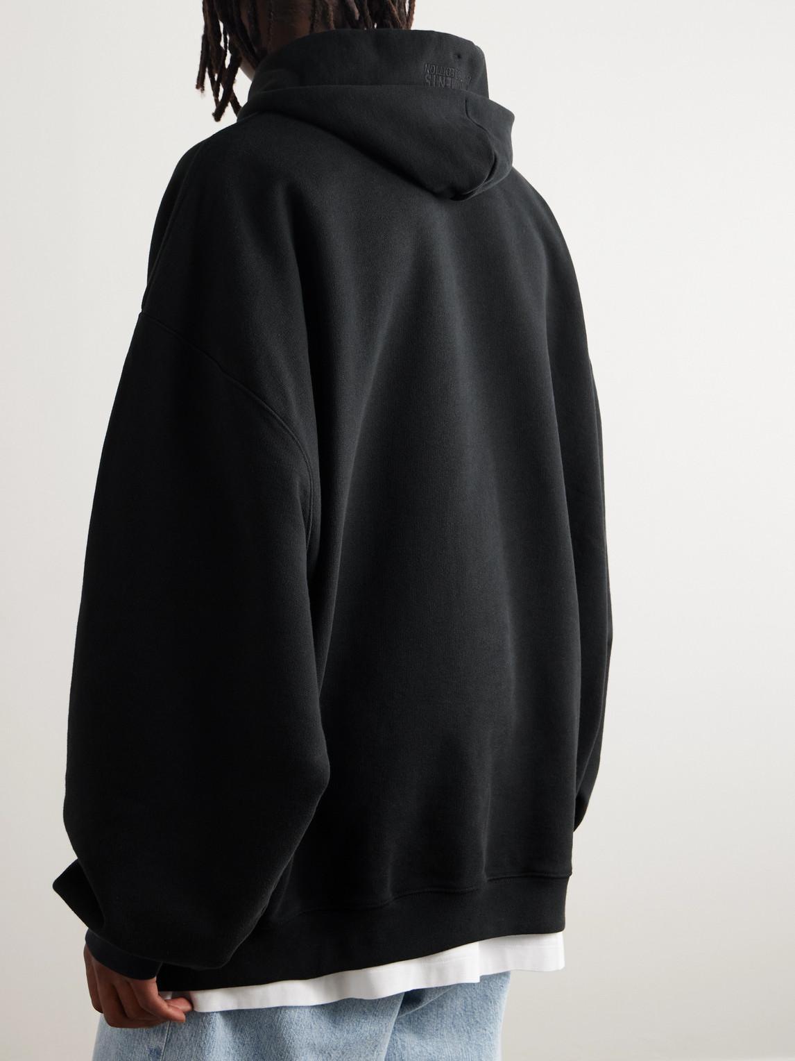 VETEMENTS Graphic-print Cotton Hoodie In Black Product Image