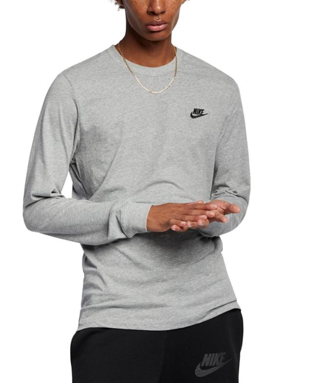 NIKE Men's Long Sleeve Sportswear Club T-shirt In Gry Htr Product Image