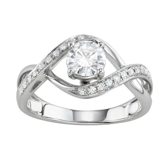 Charles & Colvard 1.02 Ct. T.w. Lab Created Moissanite Engagement Ring In 14K White Gold, 7 Product Image