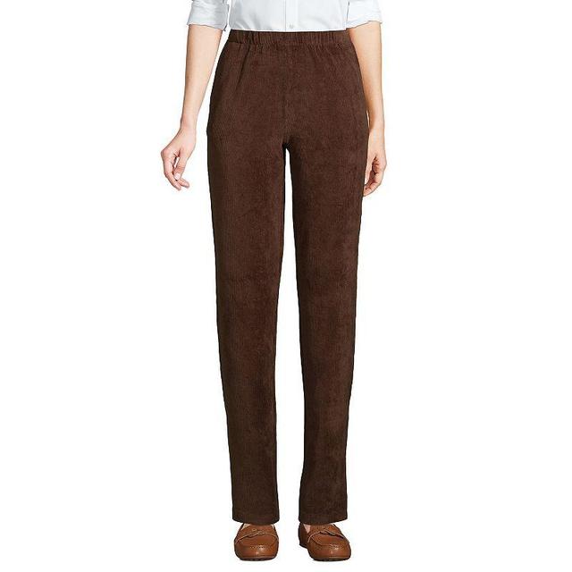 Lands End Womens Sport Knit High Rise Corduroy Elastic Waist Pants Product Image