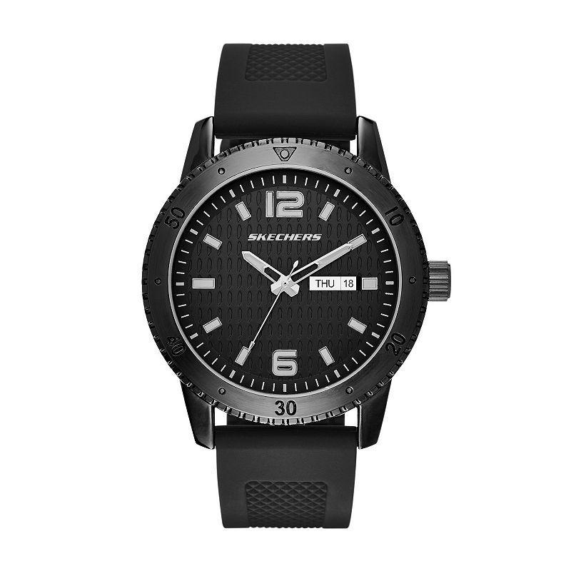 Mens Skechers Redondo Black Silicone Watch Product Image