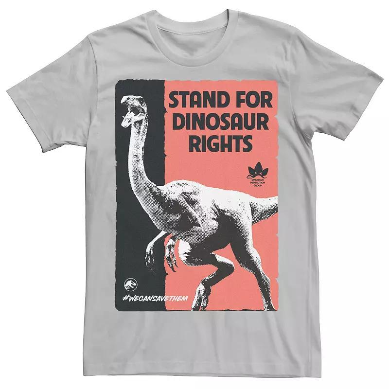 Mens Jurassic World Stand For Dinosaurs Poster Tee Kelly Grey Product Image