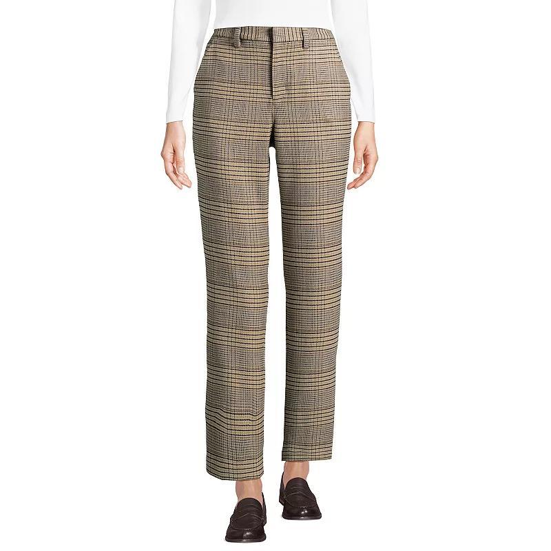 Womens Lands End Brushed Flannel High-Rise Tapered Ankle Pants Product Image