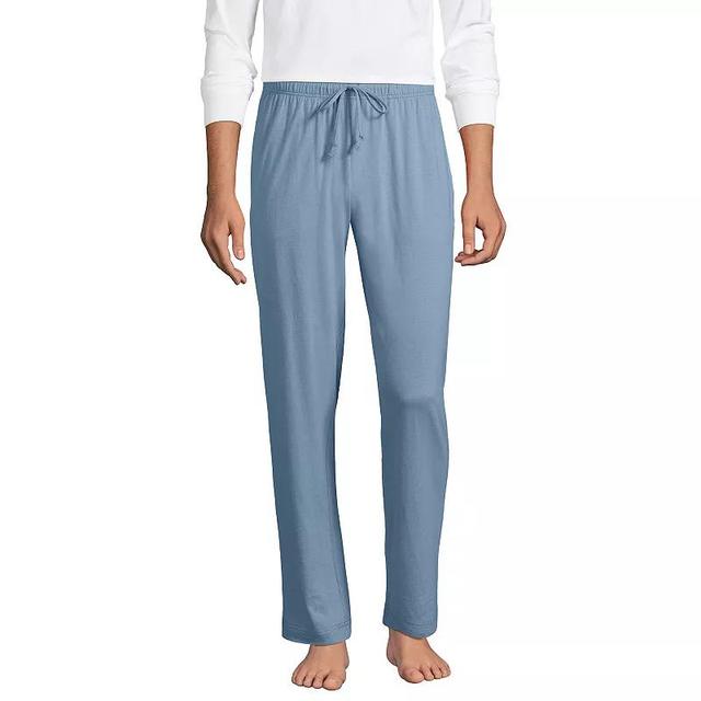 Big & Tall Lands End Knit Jersey Sleep Pants, Mens Pale Grey Blue Product Image