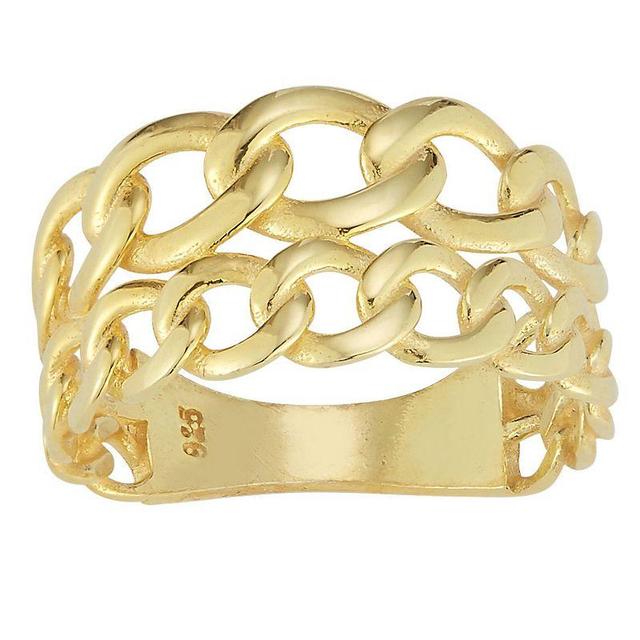 Sunkissed Sterling Double Stack Curb Chain Ring, Womens Gold Tone Product Image