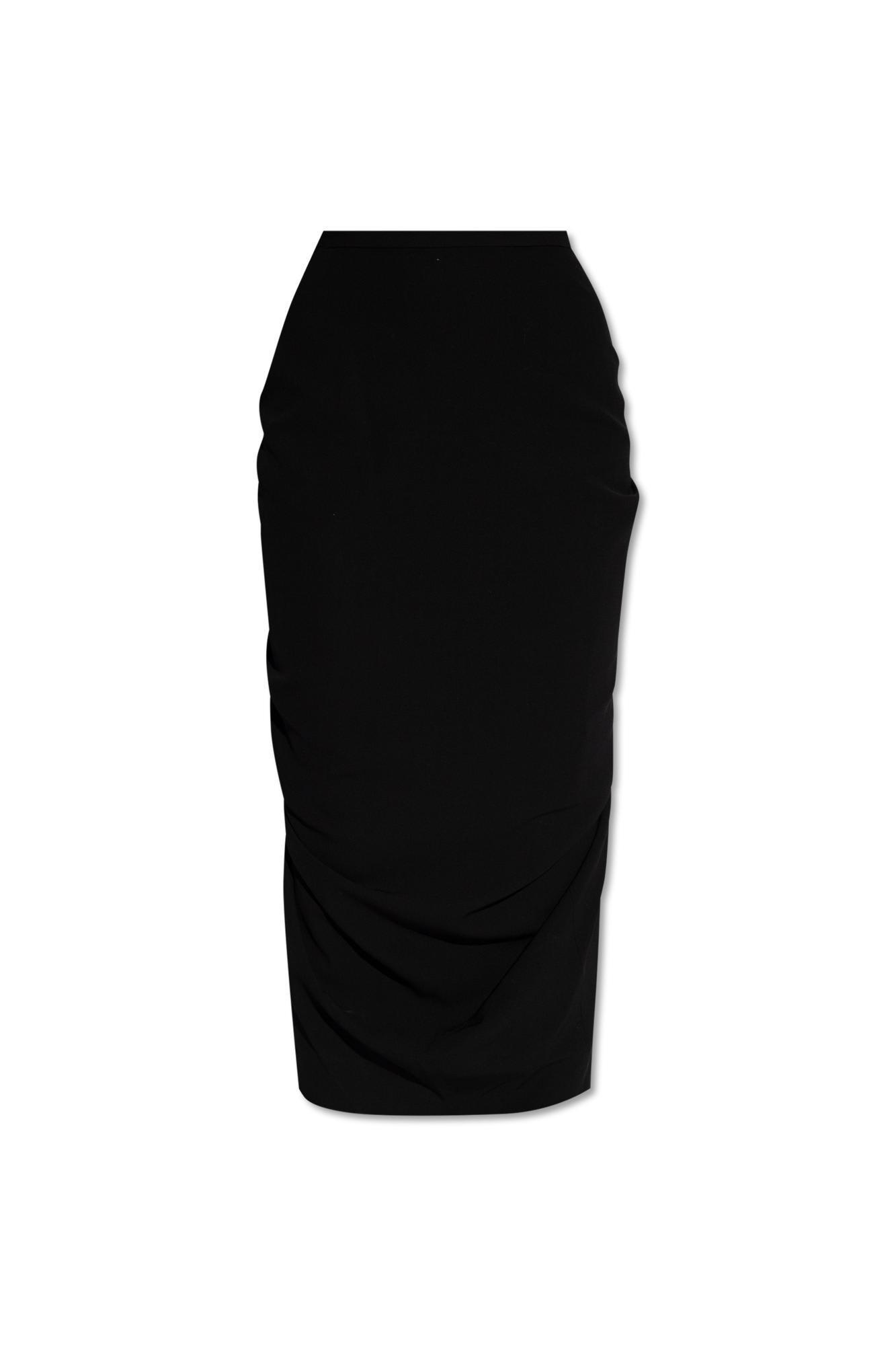 Ruched Detailed Midi Skirt In Black Product Image