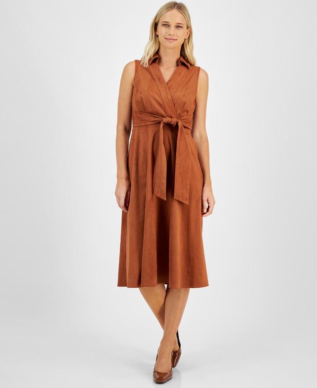 Tahari Asl Womens Faux-Suede Dress Product Image