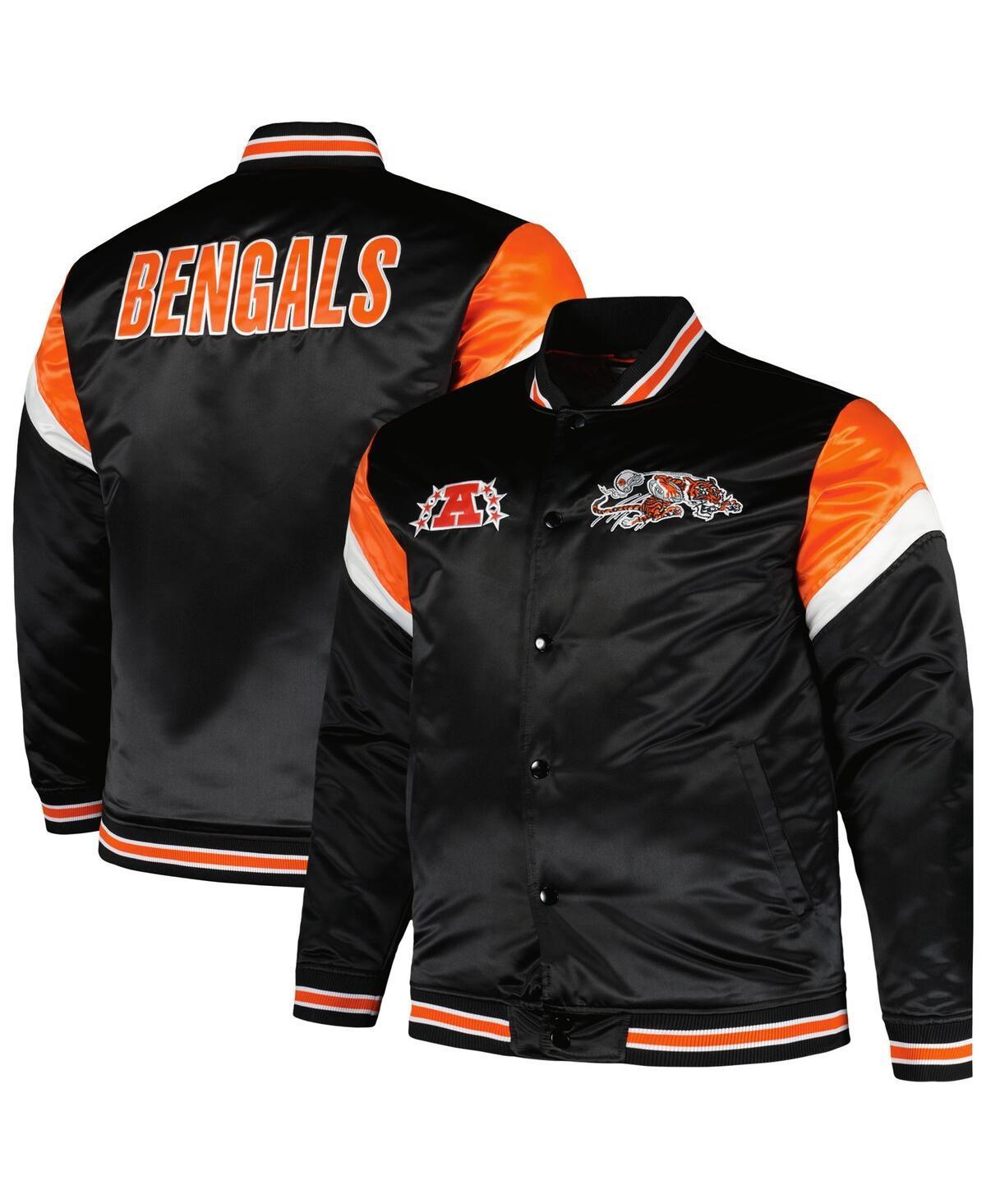 Mens Mitchell & Ness Cincinnati Bengals Big & Tall Satin Full-Snap Jacket Product Image