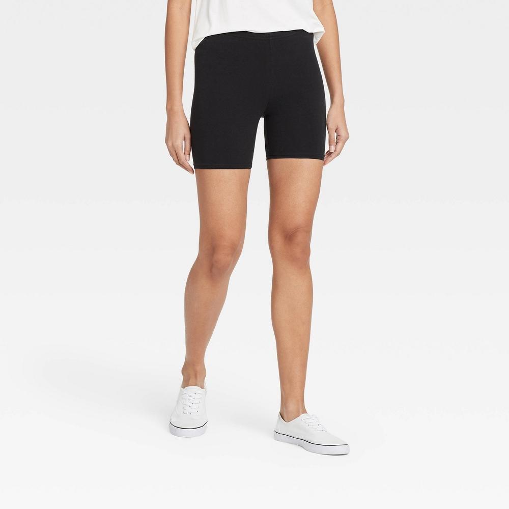 Womens Cotton 5 Inseam Bike Shorts - Xhilaration Black Product Image