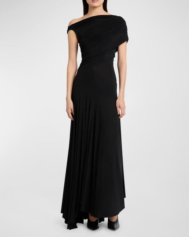 Asymmetric Off-The-Shoulder Maxi Dress Product Image