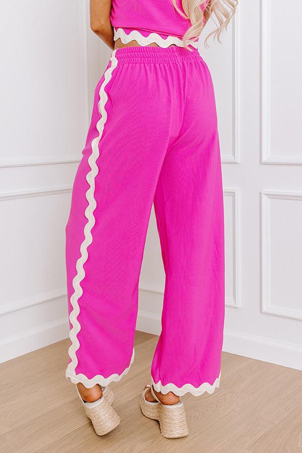 Urban Chic High Waist Wide Leg Pants in Fuchsia Product Image