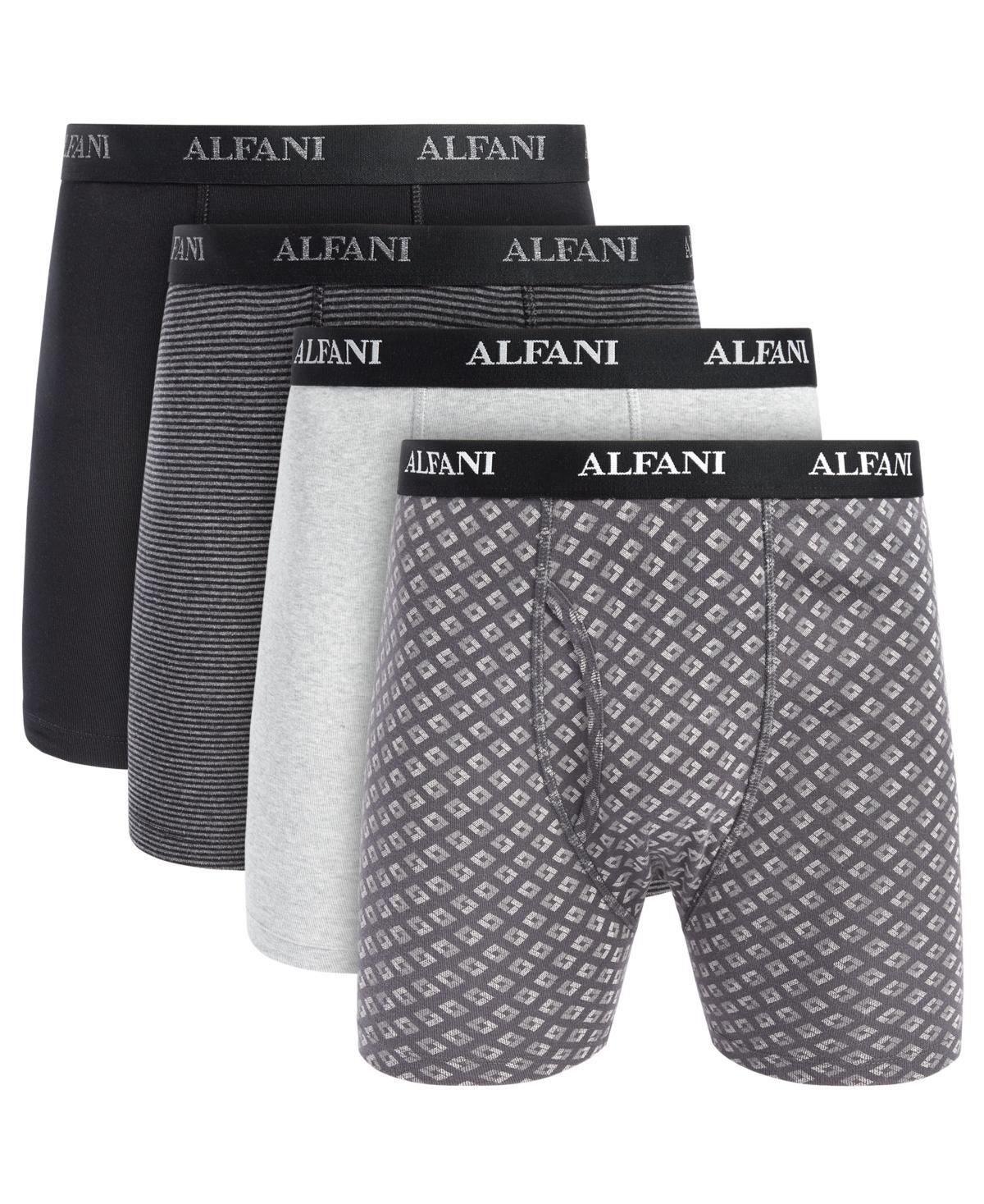 Alfani Mens 4-pk. Textured & Solid Boxer Briefs, Created for Macys Product Image