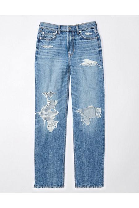 AE Super High-Waisted Baggy Straight Jean Womens Product Image