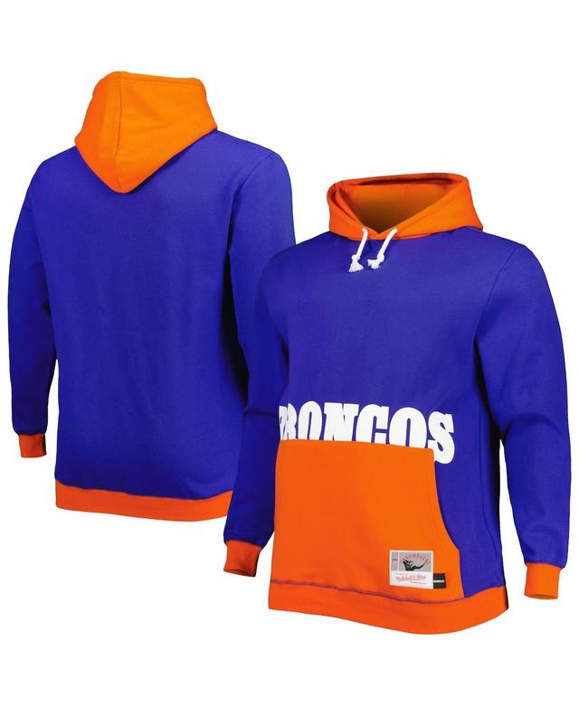 Mens Mitchell & Ness Navy Denver Broncos Big and Tall Big Face Pullover Hoodie - Navy Product Image