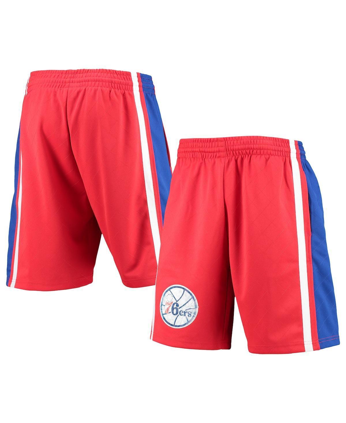 Mens Mitchell & Ness Red Philadelphia 76ers Hardwood Classics 75th Anniversary Swingman Shorts Product Image