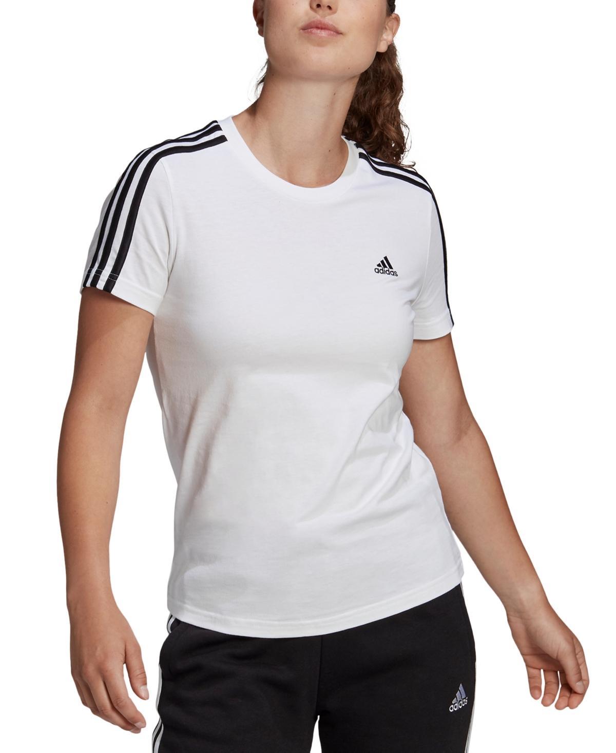 adidas Womens Essentials Cotton 3 Stripe T-Shirt Product Image